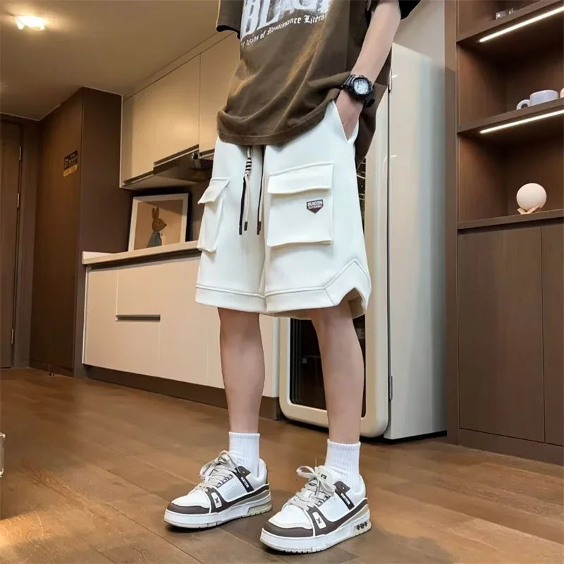 Summer Multi-pocket Men Cargo Shorts 2024 New Casual Retro Baggy Classic Short Pants Drawstring Y2K Streetwear Bermudas Hombre