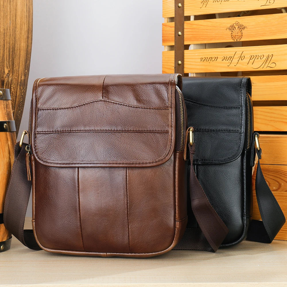 WESTAL Designer Men's Shoulder Bag Husband Gift Messenger Bag Men Genuine Leather Cover Crossbody Bags for Men Leather Flap