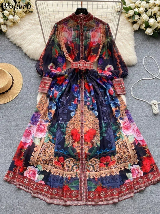 Bohemian Slim Waist Belt Fashion Dress