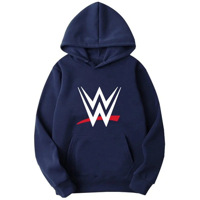 New WWE American Logo Printing Men's Loose Hoodie Women Fashion Pullover Hoody Casual Sweatshirt Men's Long Sleeve Streetwear